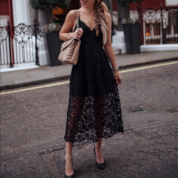 Astr Dresses & Skirts - ASTR THE LABEL Black Lace A Line Midi Dress XS NWT